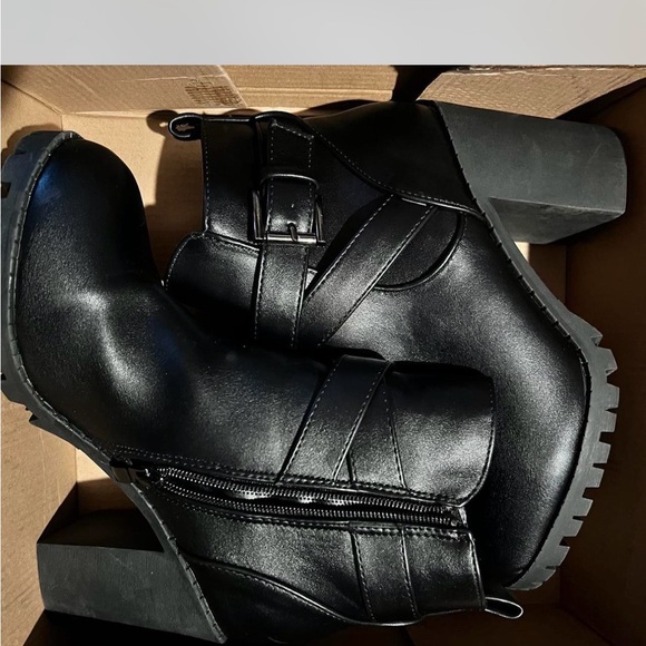 Charlotte Russe Shoes - Charlotte Russe Black Ankle Boots with Buckle Detail